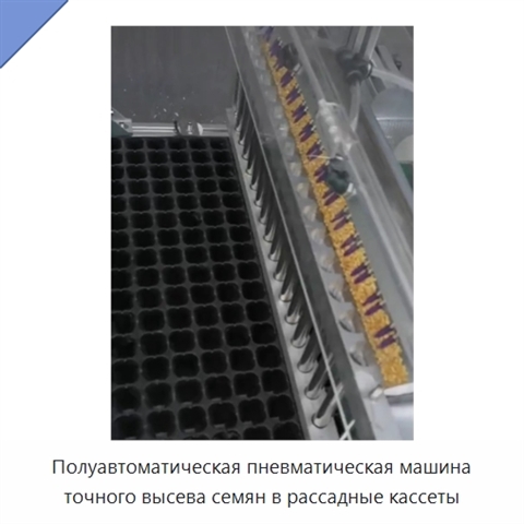 Полуавтоматическая пневматическая машина точного высева семян в рассадные кассеты