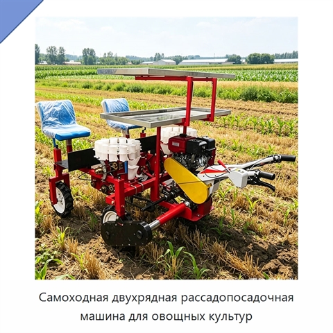 Самоходная двухрядная рассадопосадочная машина для овощных культур