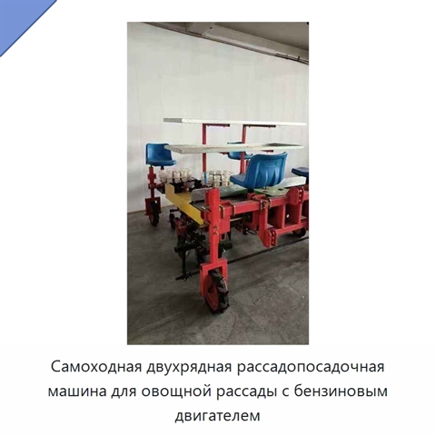 Самоходная двухрядная рассадопосадочная машина для овощной рассады с бензиновым двигателем