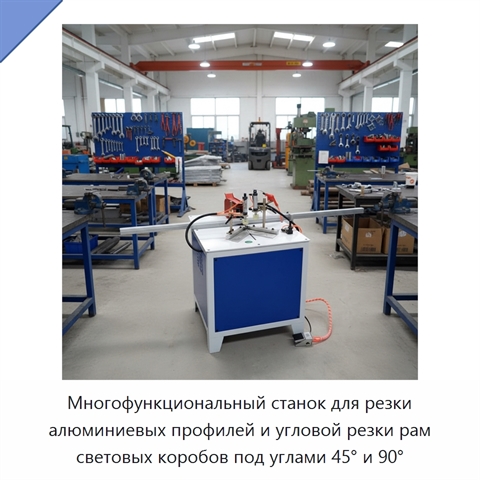 Многофункциональный станок для резки алюминиевых профилей и угловой резки рам световых коробов под углами 45° и 90°