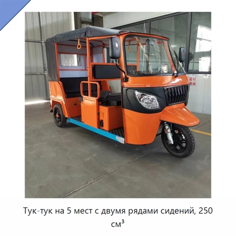 Тук-тук на 5 мест с двумя рядами сидений, 250 см³