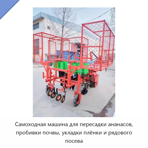Самоходная машина для пересадки ананасов, пробивки почвы, укладки плёнки и рядового посева