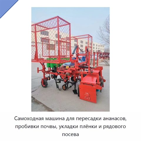 Самоходная машина для пересадки ананасов, пробивки почвы, укладки плёнки и рядового посева