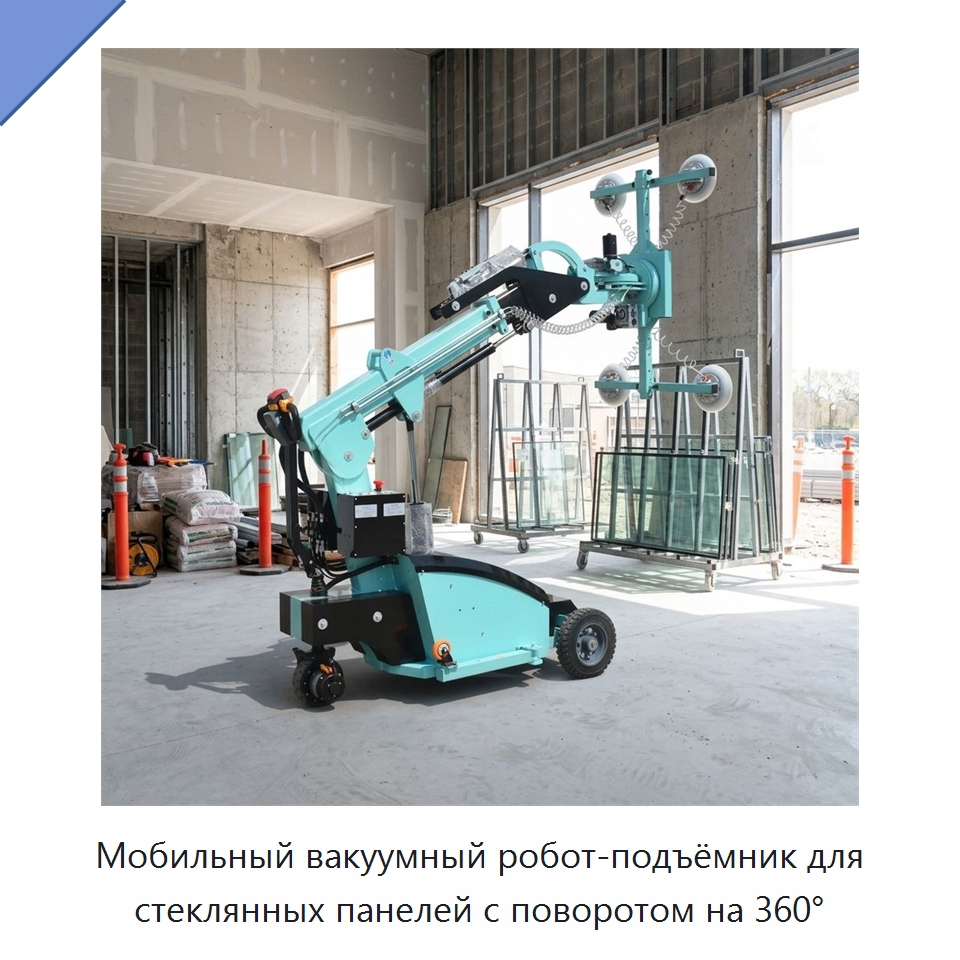 Мобильный вакуумный робот-подъёмник для стеклянных панелей с поворотом на 360° — Вакуумные грузозахваты