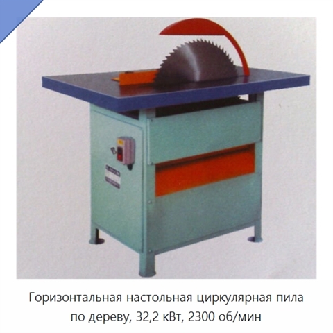 Горизонтальная настольная циркулярная пила по дереву, 32,2 кВт, 2300 об/мин