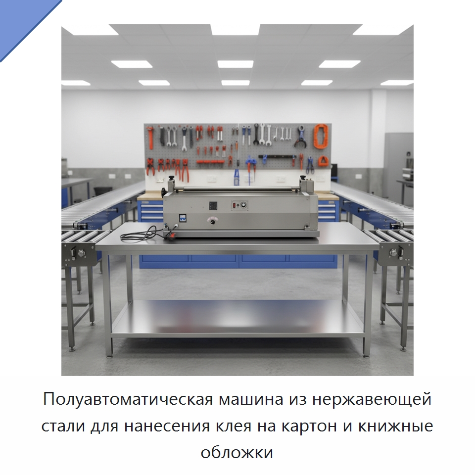Полуавтоматическая машина из нержавеющей стали для нанесения клея на картон и книжные обложки — Клеильные машины