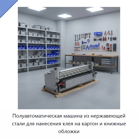 Полуавтоматическая машина из нержавеющей стали для нанесения клея на картон и книжные обложки
