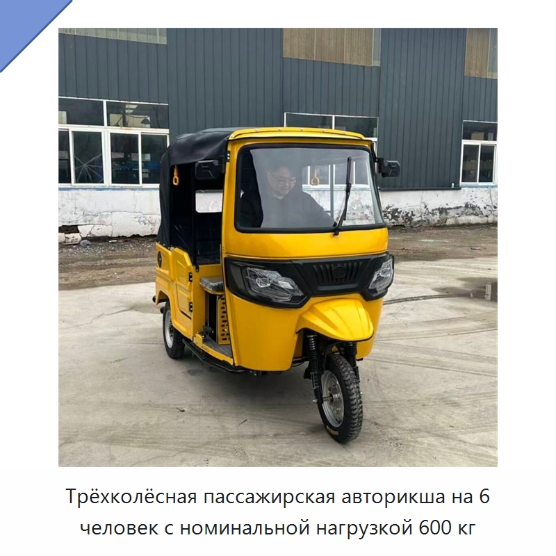 Трёхколёсная пассажирская авторикша на 6 человек с номинальной нагрузкой 600 кг — Специальные машины и промышленное оборудование