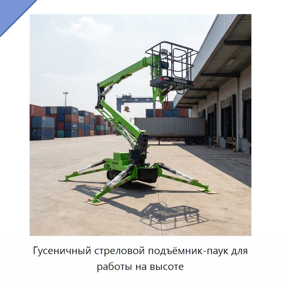 Гусеничный стреловой подъёмник-паук для работы на высоте — Подъемные столы