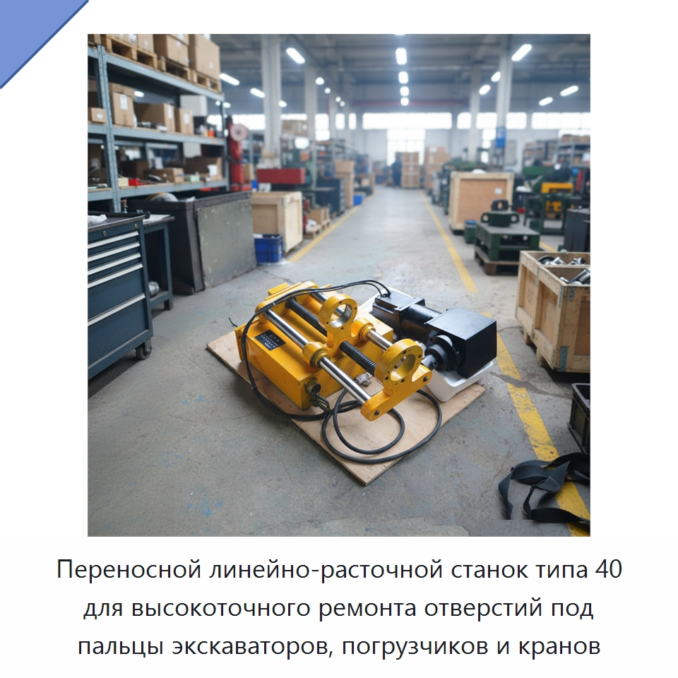 Переносной линейно-расточной станок типа 40 для высокоточного ремонта отверстий под пальцы экскаваторов, погрузчиков и кранов — Специальная строительная техника