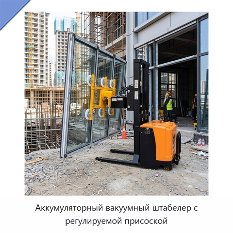 Аккумуляторный вакуумный штабелер с регулируемой присоской