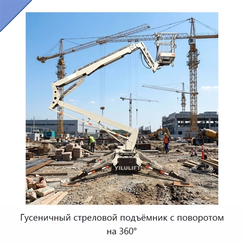 Гусеничный стреловой подъёмник с поворотом на 360°
