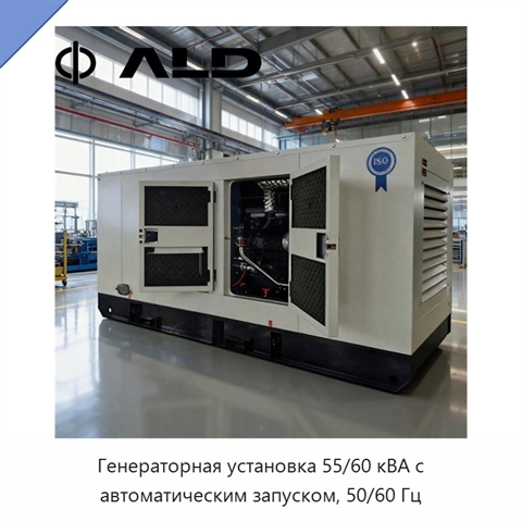 Генераторная установка 55/60 кВА с автоматическим запуском, 50/60 Гц