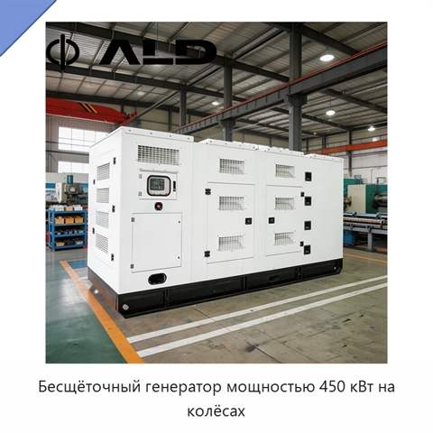 Бесщёточный генератор мощностью 450 кВт на колёсах