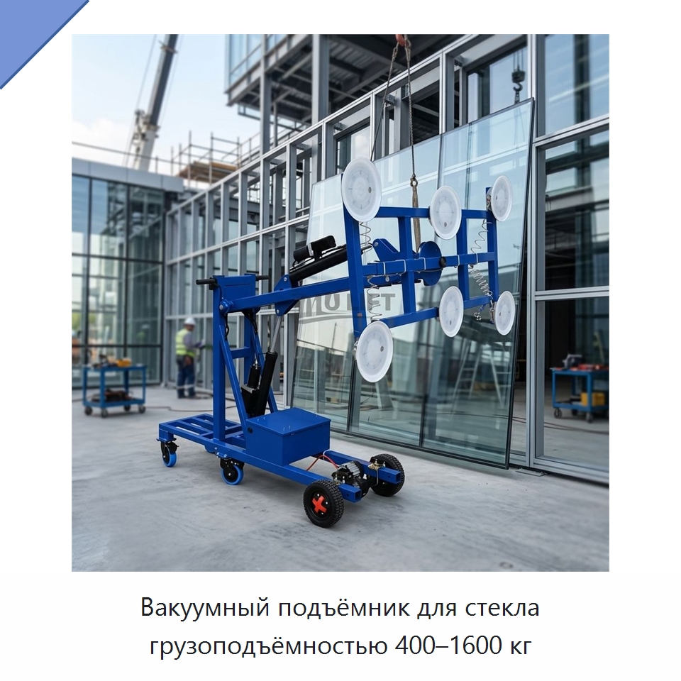 Вакуумный подъёмник для стекла грузоподъёмностью 400–1600 кг — Вакуумные грузозахваты