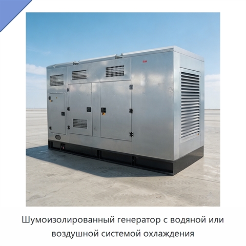 Шумоизолированный генератор с водяной или воздушной системой охлаждения