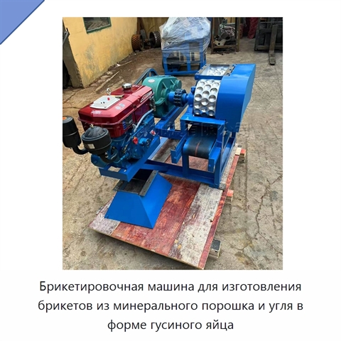 Брикетировочная машина для изготовления брикетов из минерального порошка и угля в форме гусиного яйца