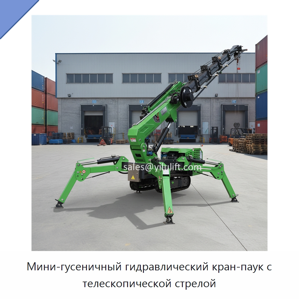 Мини-гусеничный гидравлический кран-паук с телескопической стрелой — Краны