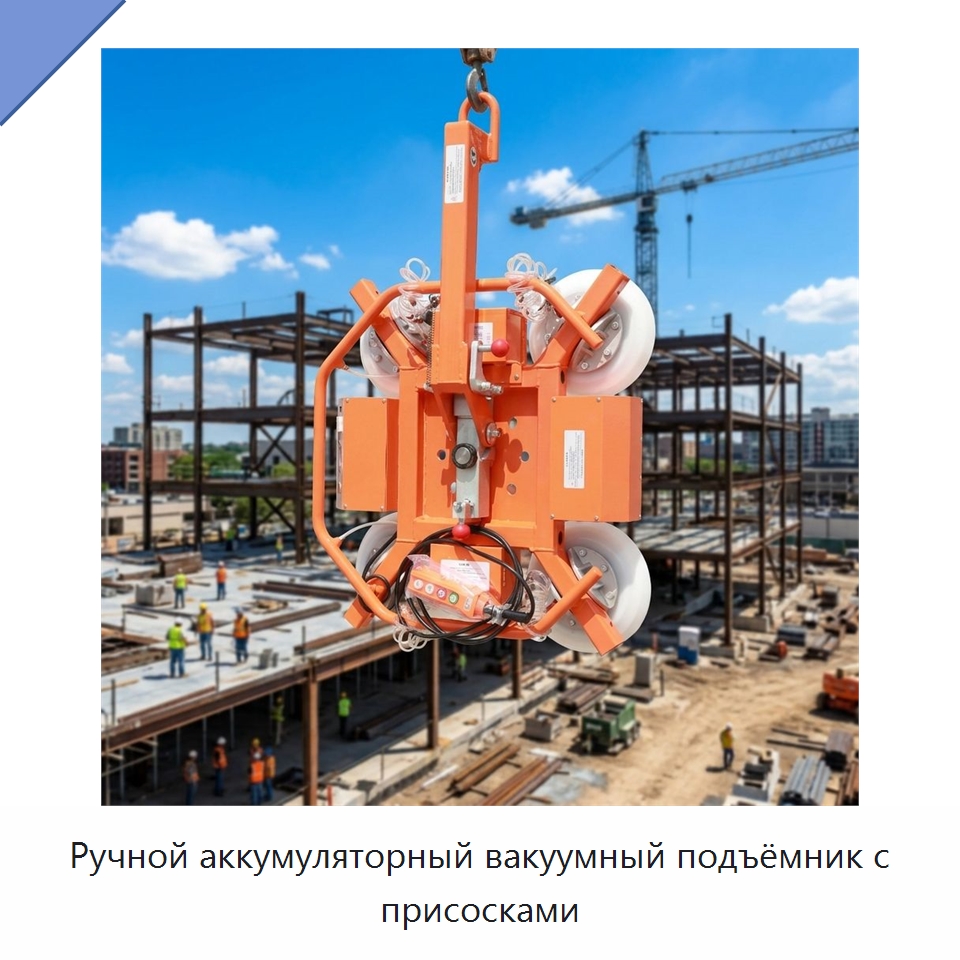 Ручной аккумуляторный вакуумный подъёмник с присосками — Вакуумные грузозахваты