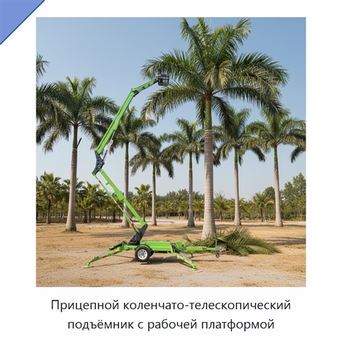 Прицепной коленчато-телескопический подъёмник с рабочей платформой