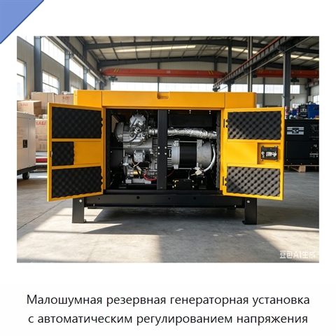 Малошумная резервная генераторная установка с автоматическим регулированием напряжения