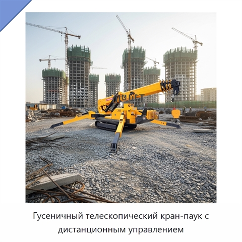 Гусеничный телескопический кран-паук с дистанционным управлением