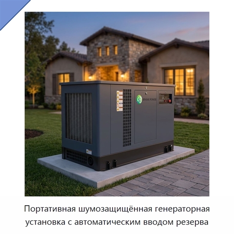 Портативная шумозащищённая генераторная установка с автоматическим вводом резерва