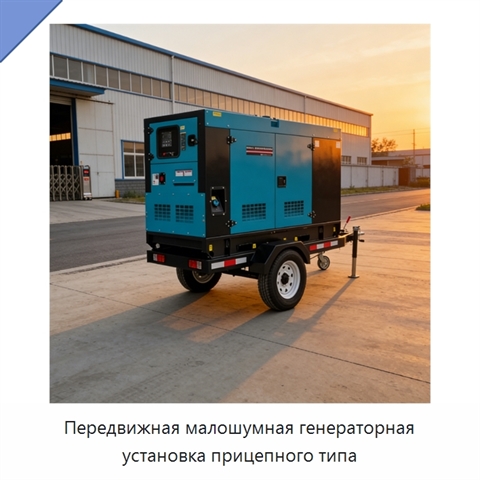 Передвижная малошумная генераторная установка прицепного типа