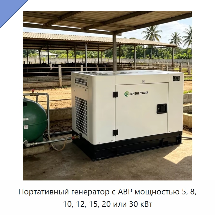 Портативный генератор с АВР мощностью 5, 8, 10, 12, 15, 20 или 30 кВт — Бензиновые генераторы