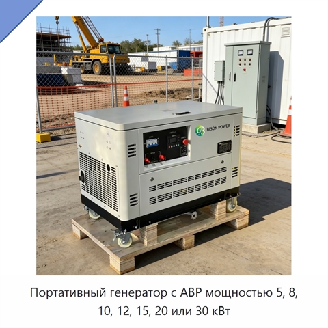 Портативный генератор с АВР мощностью 5, 8, 10, 12, 15, 20 или 30 кВт
