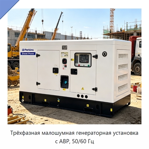 Трёхфазная малошумная генераторная установка с АВР, 50/60 Гц