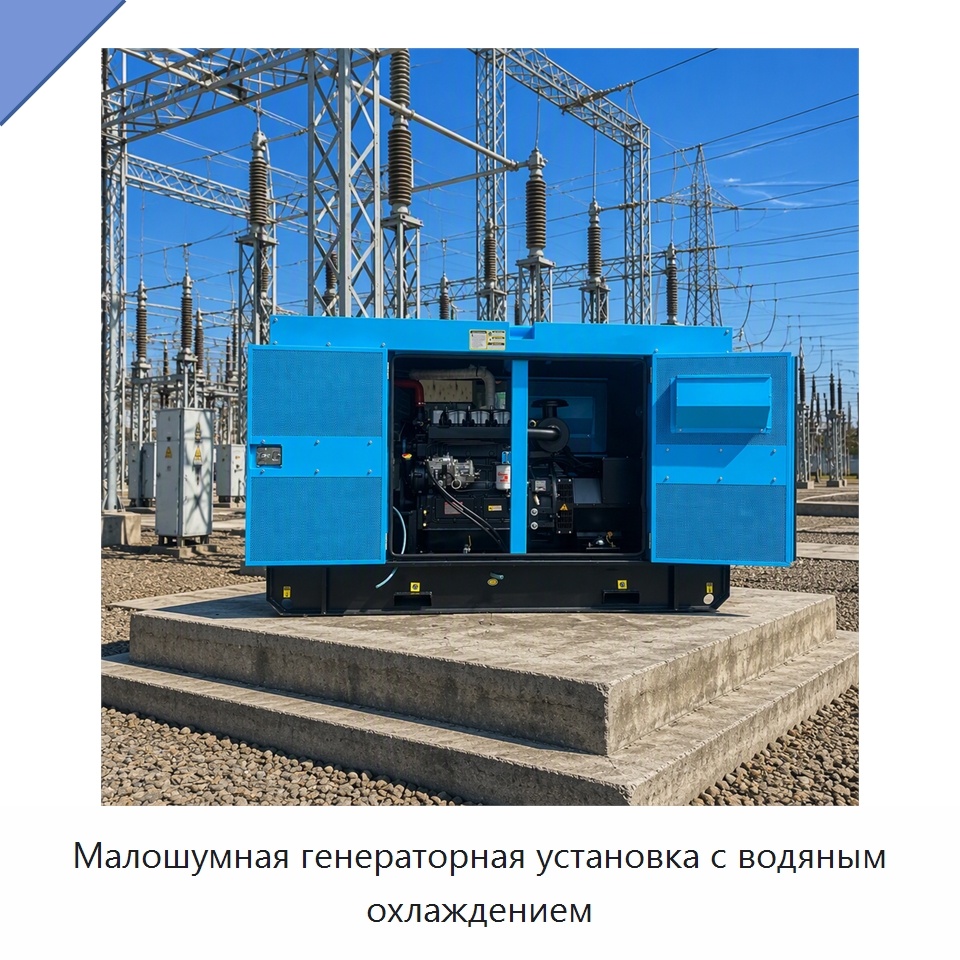 Малошумная генераторная установка с водяным охлаждением — Дизельные генераторы