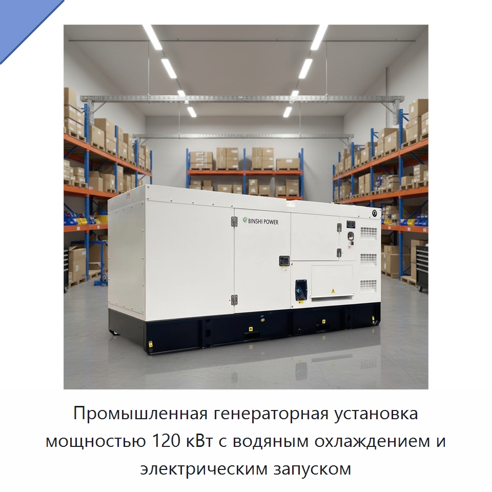 Промышленная генераторная установка мощностью 120 кВт с водяным охлаждением и электрическим запуском — Дизельные генераторы