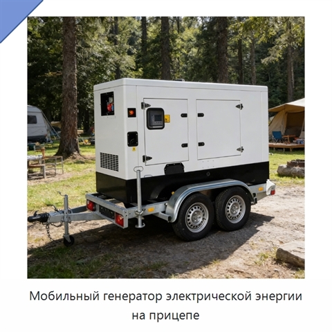 Мобильный генератор электрической энергии на прицепе