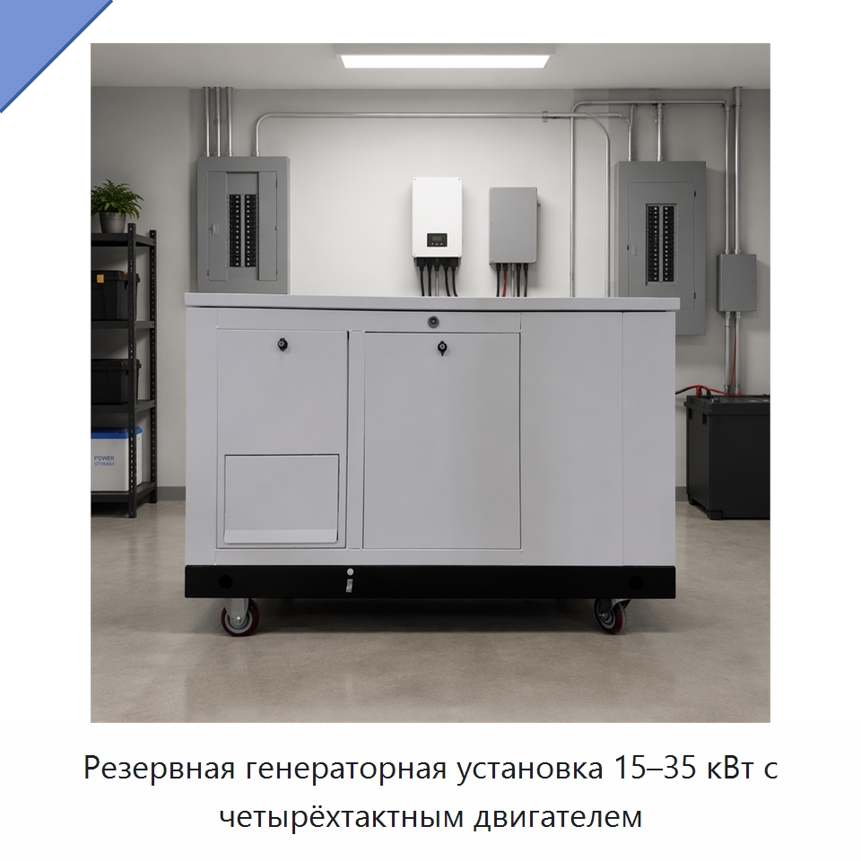 Резервная генераторная установка 15–35 кВт с четырёхтактным двигателем — Дизельные генераторы