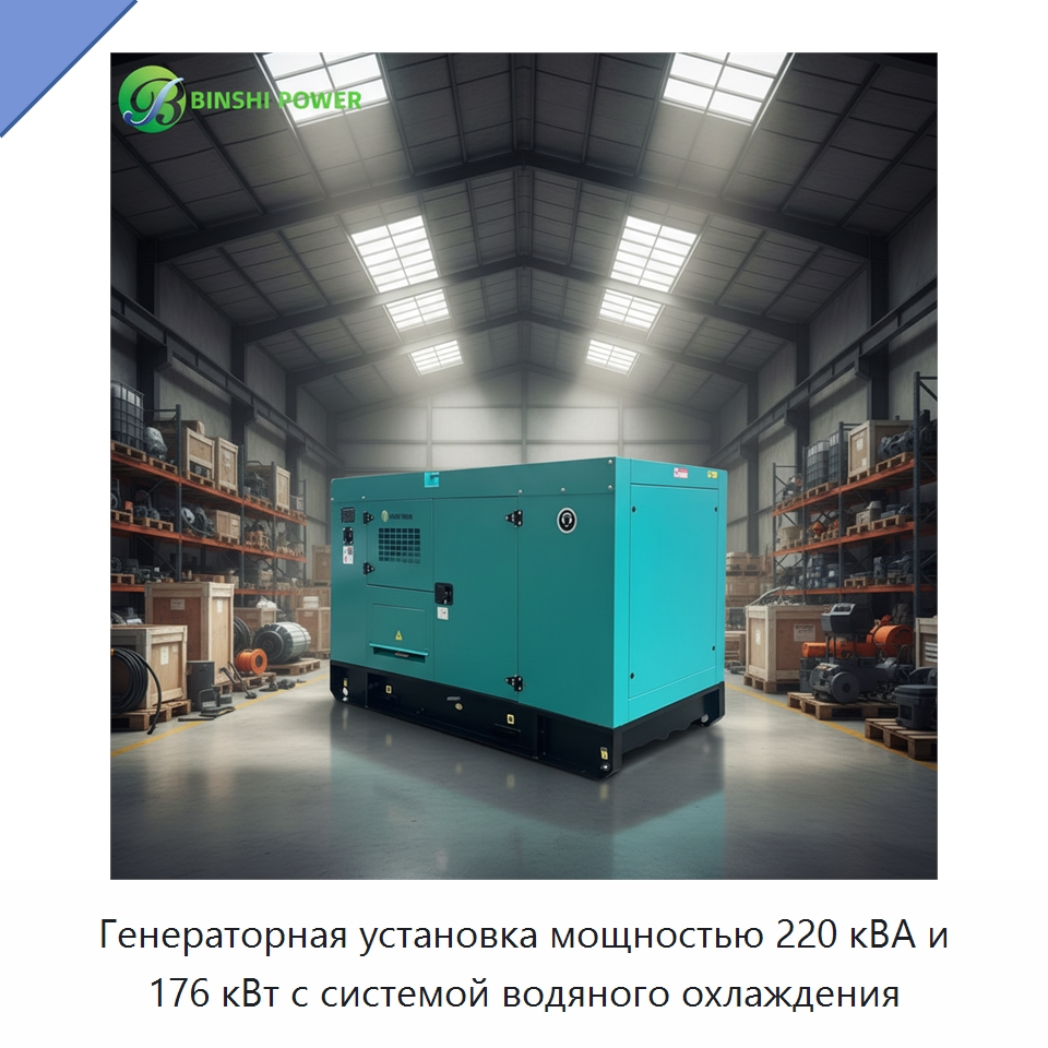 Генераторная установка мощностью 220 кВА и 176 кВт с системой водяного охлаждения — Дизельные генераторы
