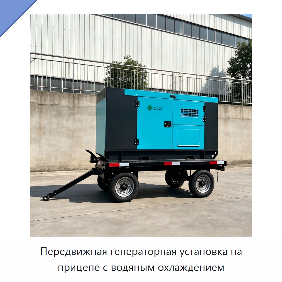 Передвижная генераторная установка на прицепе с водяным охлаждением — Дизельные генераторы