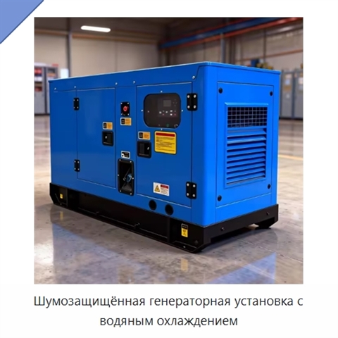 Шумозащищённая генераторная установка с водяным охлаждением