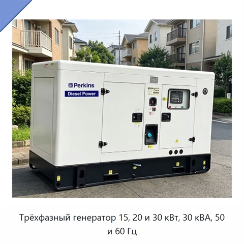 Трёхфазный генератор 15, 20 и 30 кВт, 30 кВА, 50 и 60 Гц