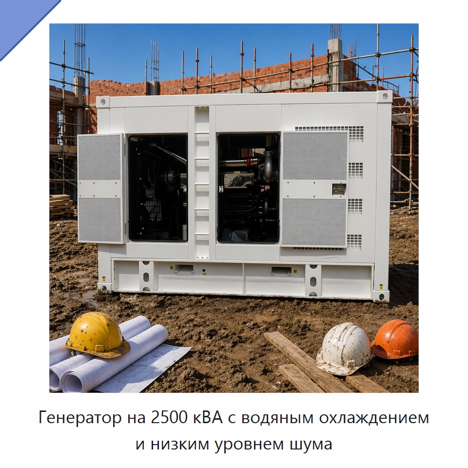 Генератор на 2500 кВА с водяным охлаждением и низким уровнем шума — Дизельные генераторы