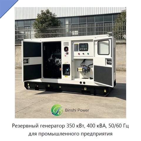 Резервный генератор 350 кВт, 400 кВА, 50/60 Гц для промышленного предприятия