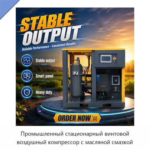 Промышленный стационарный винтовой воздушный компрессор с масляной смазкой