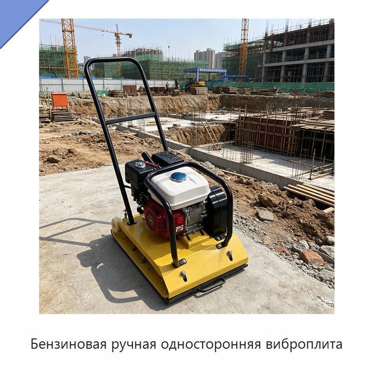 Бензиновая ручная односторонняя виброплита — Землеройная техника