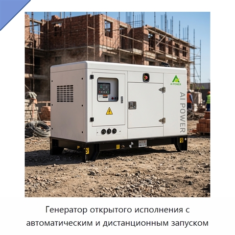 Генератор открытого исполнения с автоматическим и дистанционным запуском