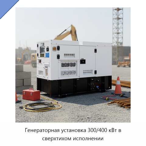 Генераторная установка 300/400 кВт в сверхтихом исполнении