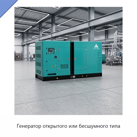 Генератор открытого или бесшумного типа