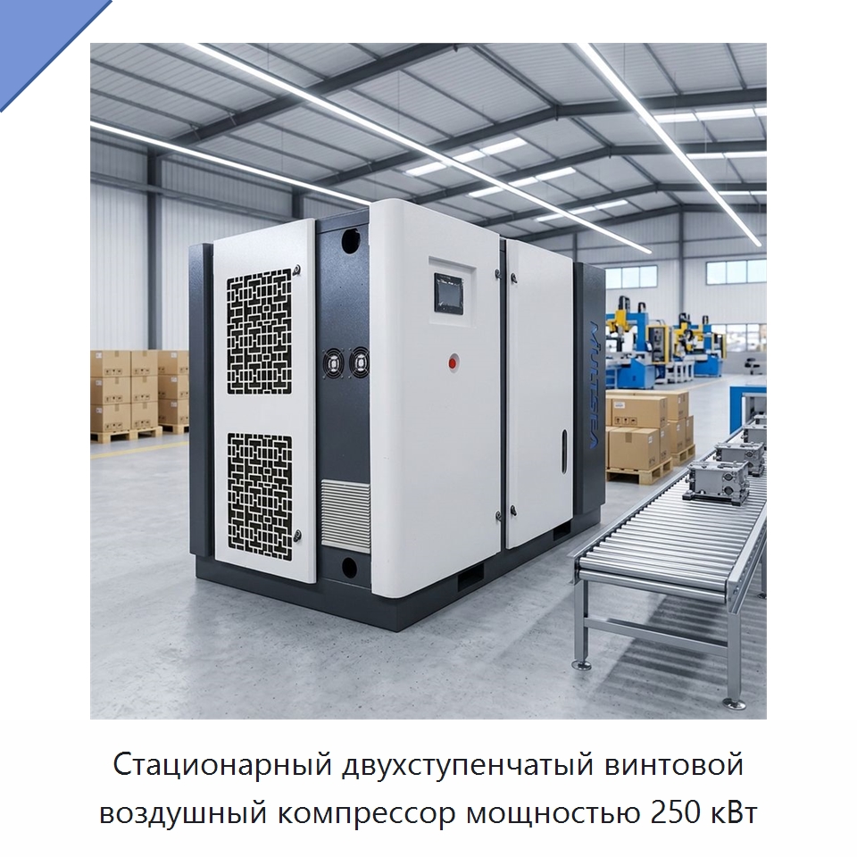 Стационарный двухступенчатый винтовой воздушный компрессор мощностью 250 кВт — Промышленные компрессоры