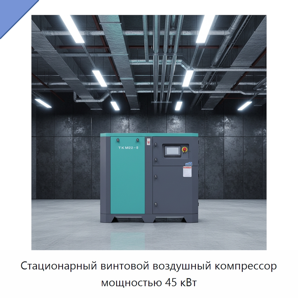 Стационарный винтовой воздушный компрессор мощностью 45 кВт — Промышленные компрессоры