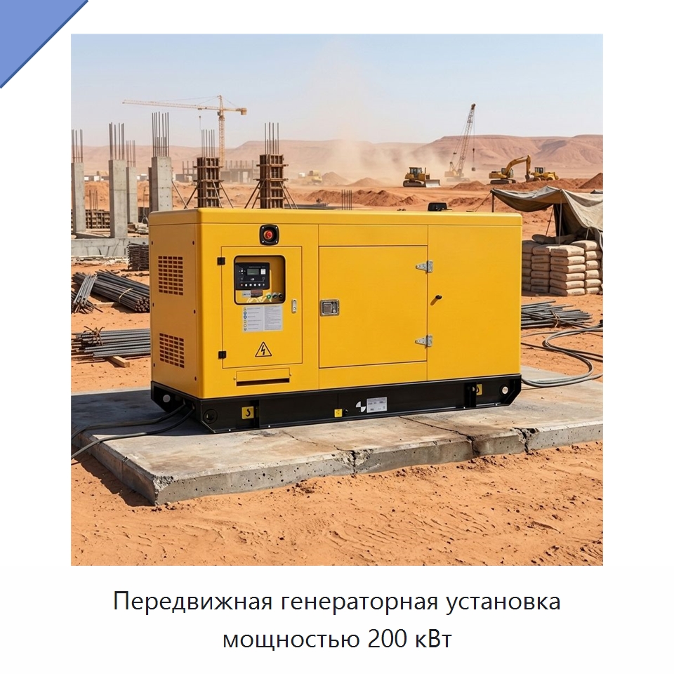 Передвижная генераторная установка мощностью 200 кВт — Дизельные генераторы