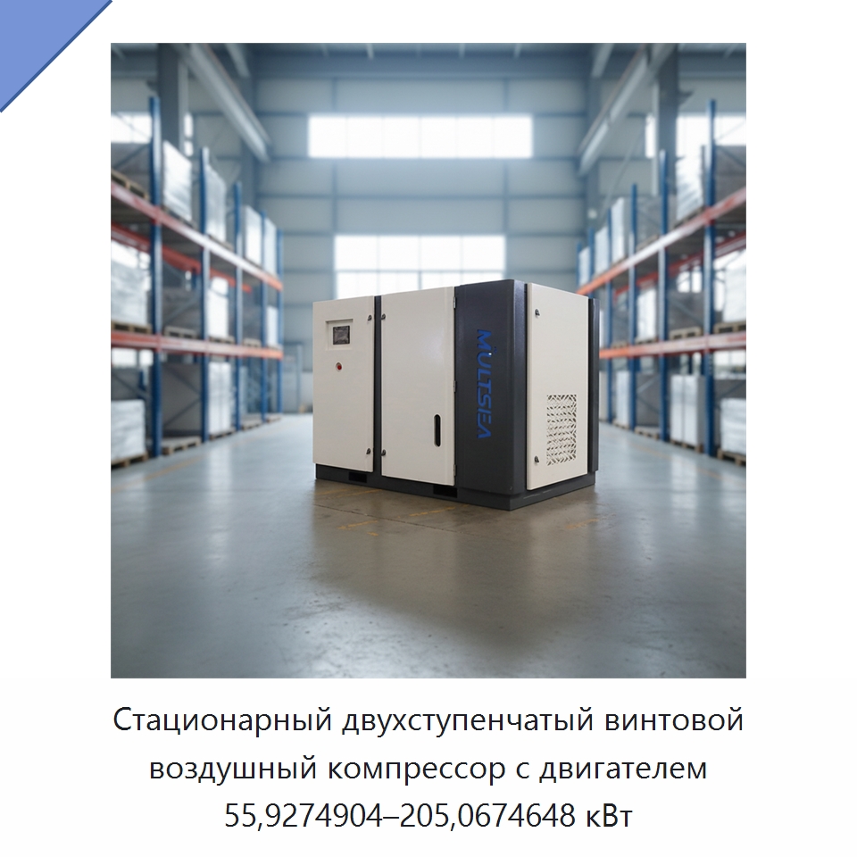 Стационарный двухступенчатый винтовой воздушный компрессор с двигателем 55,9274904–205,0674648 кВт — Промышленные компрессоры